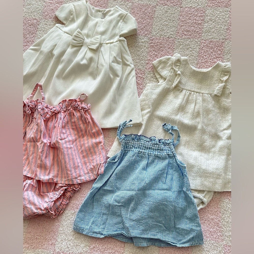 Baby girl lot dresses tanks 12-18 months